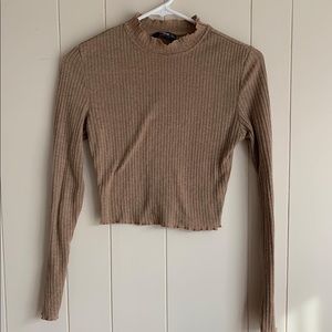 Tan crop top worn once from Shein